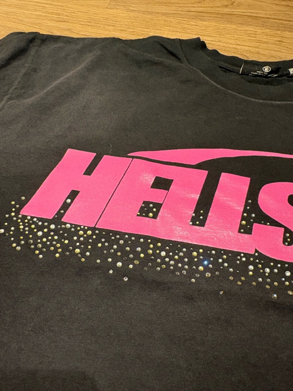 Black Hellstar Rhinestone tee - Picture 2 of 4